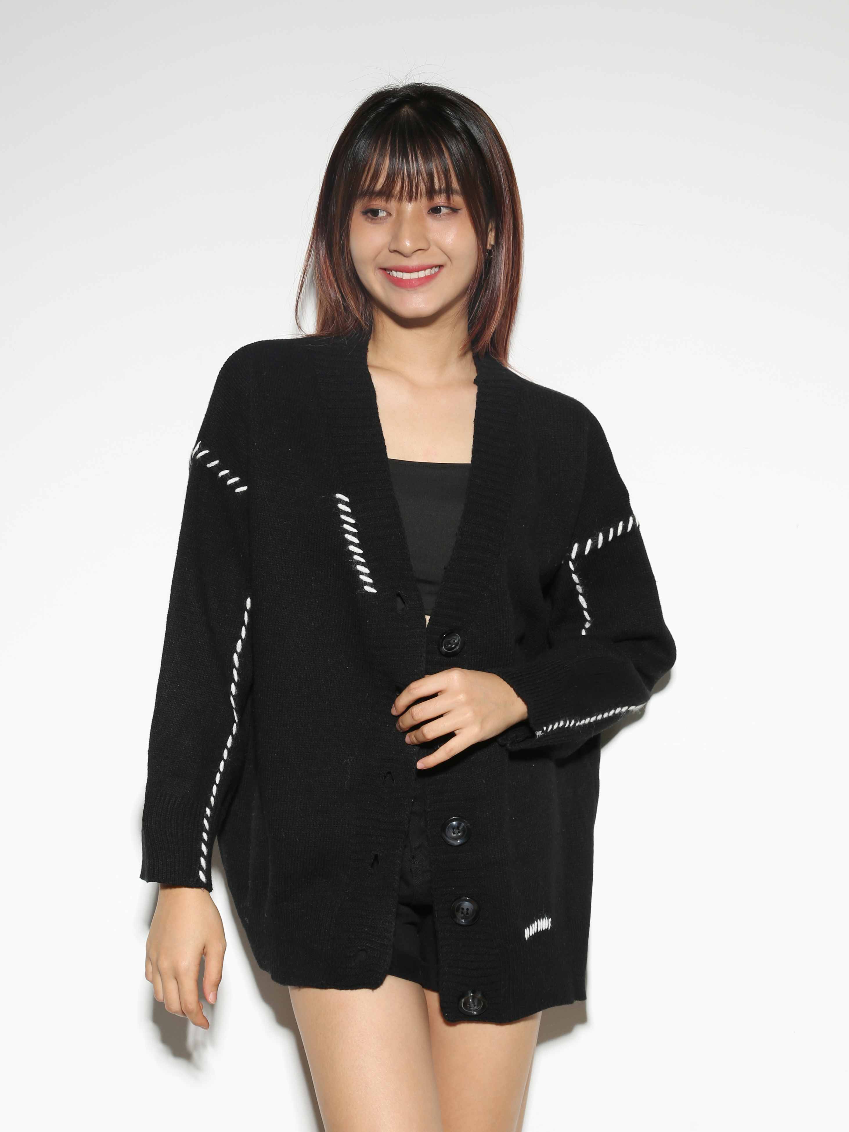 Front Button Long Sleeve Outerwear 28448