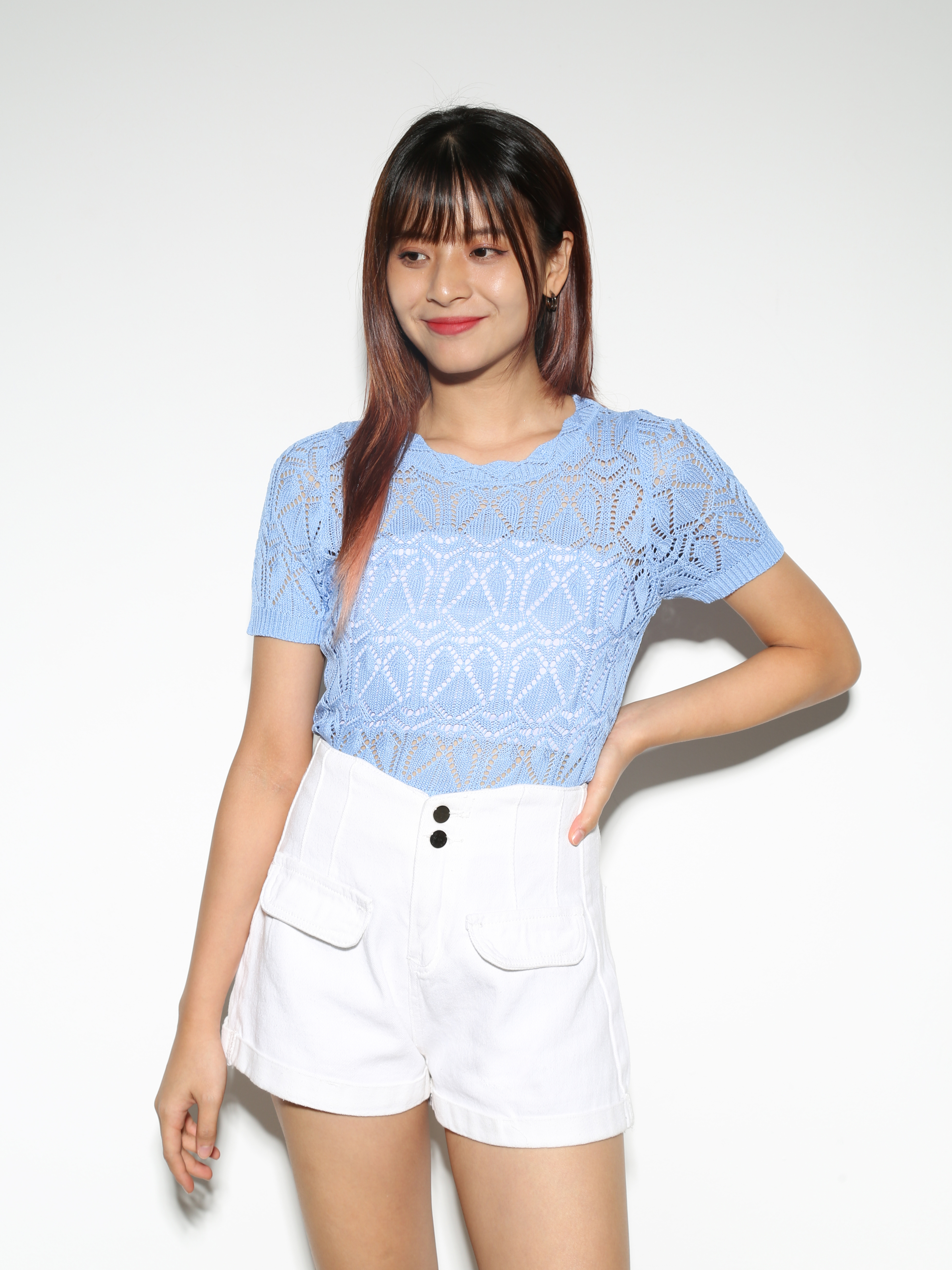 Eyelet Short Sleeve Top 28436