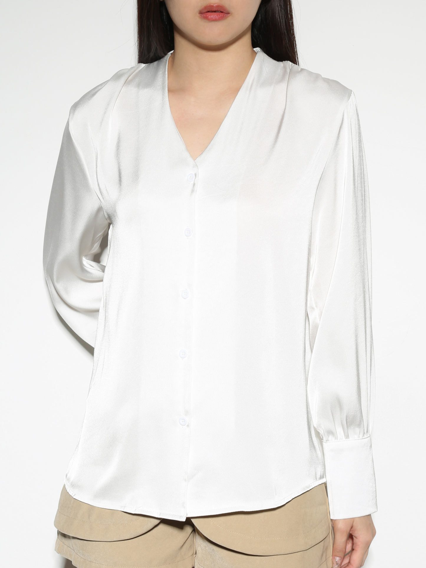 V Neck Front Button Blouse 28442