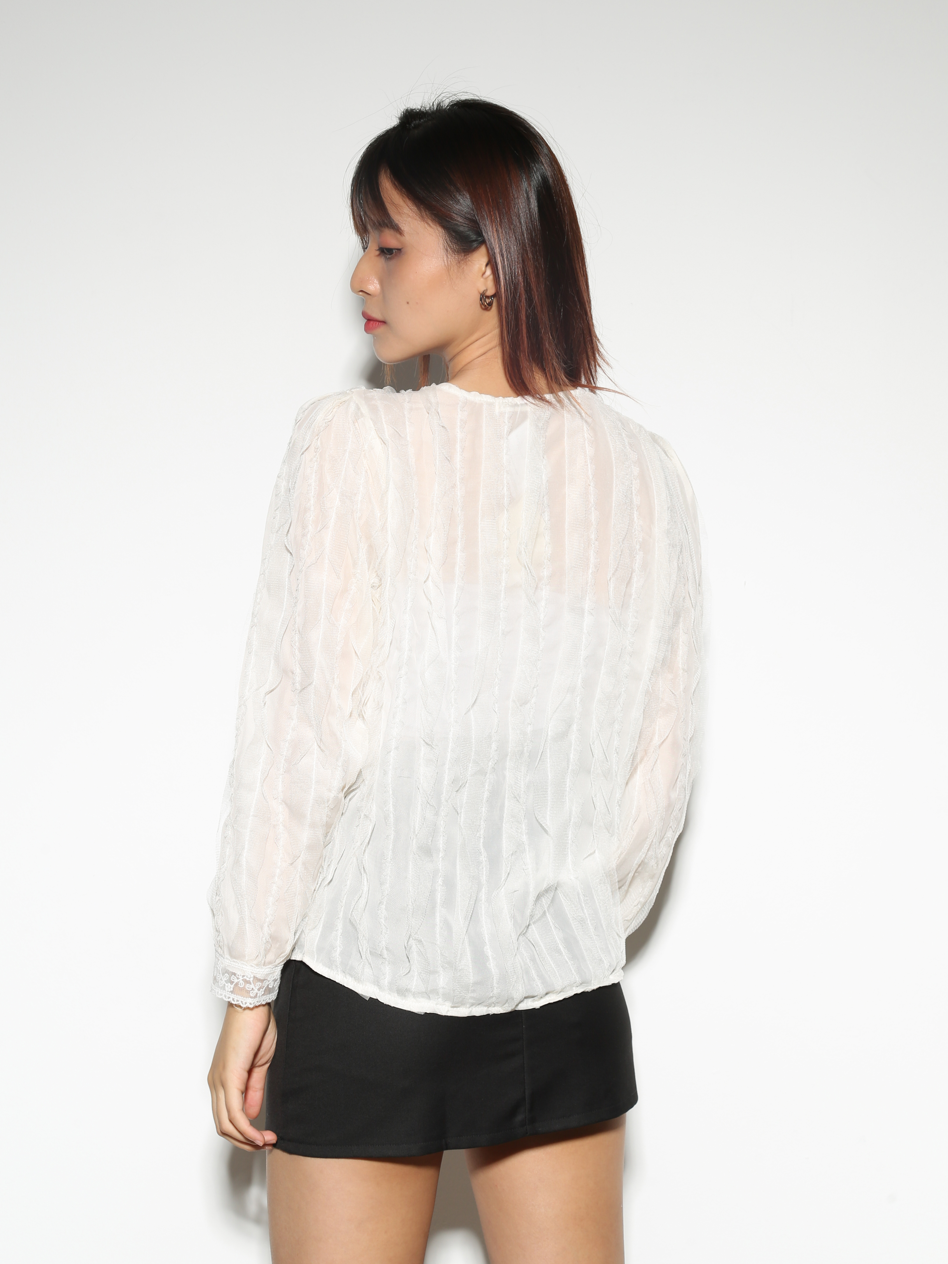 V Neck Lace Blouse 28444