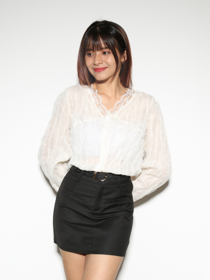 V Neck Lace Blouse 28444