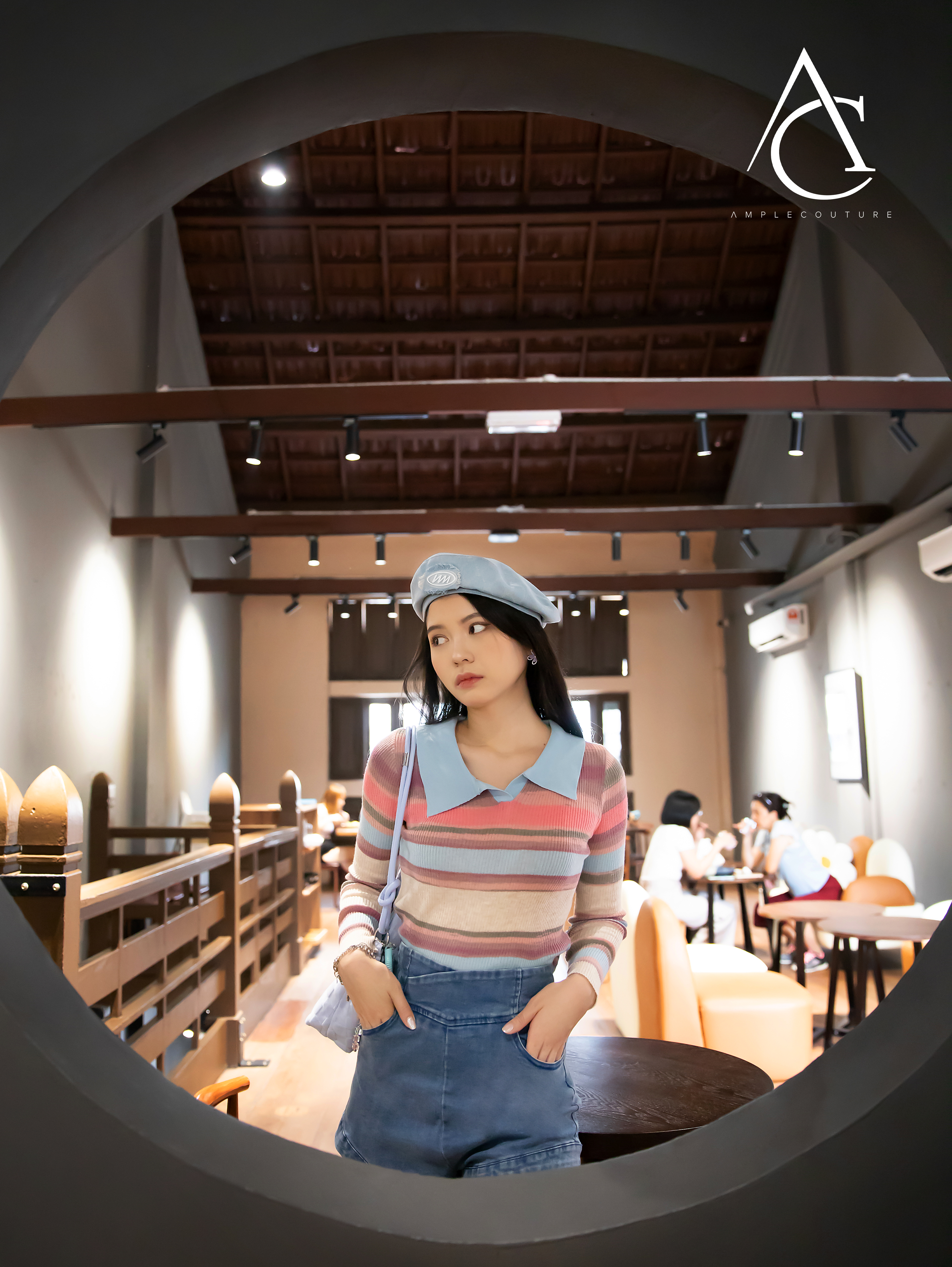 Denim High Waist Side Pocket Short Pants 28115 (SO)