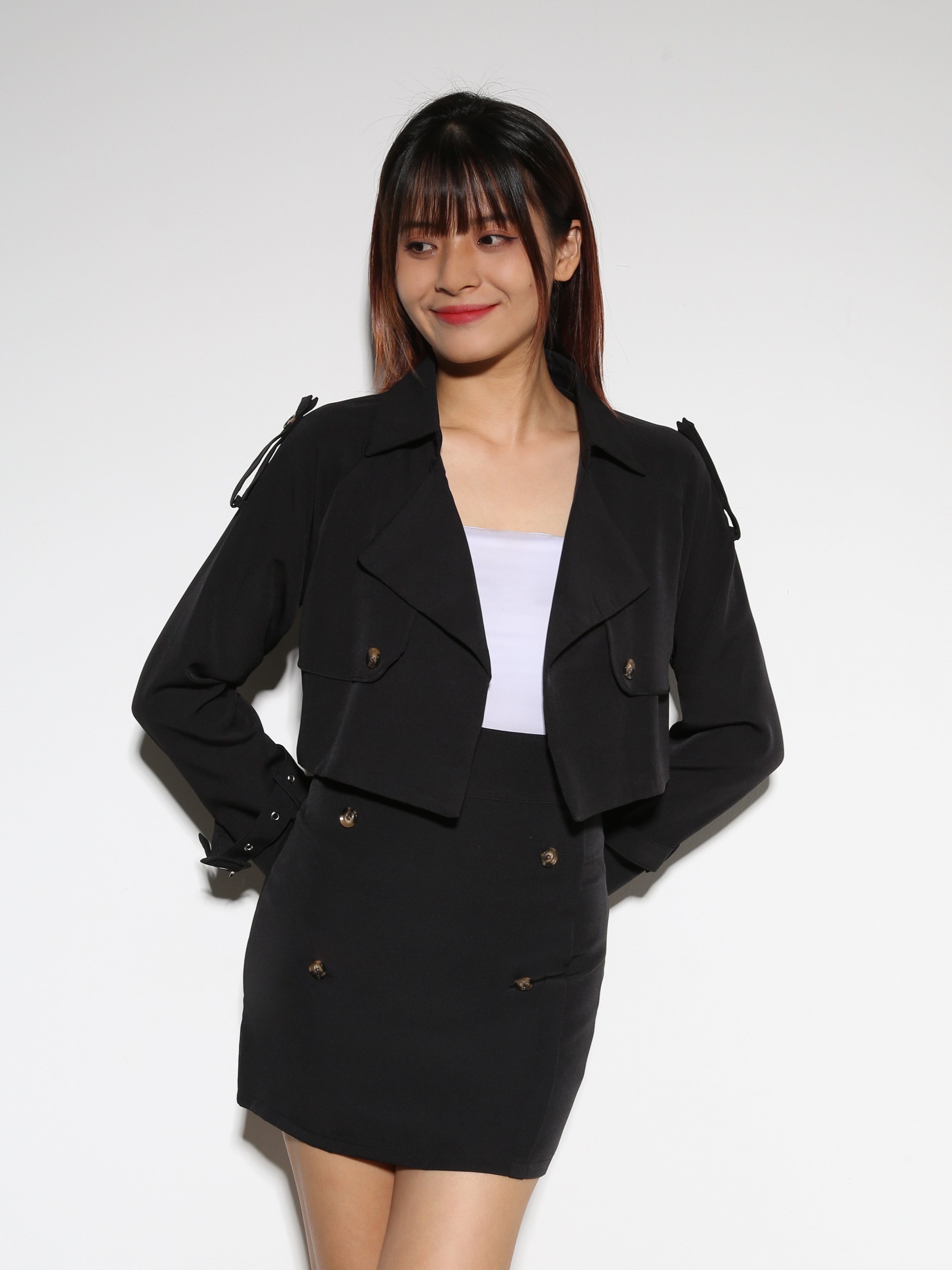 Long Sleeve Blazer With Skirt Set 28859 (SO)