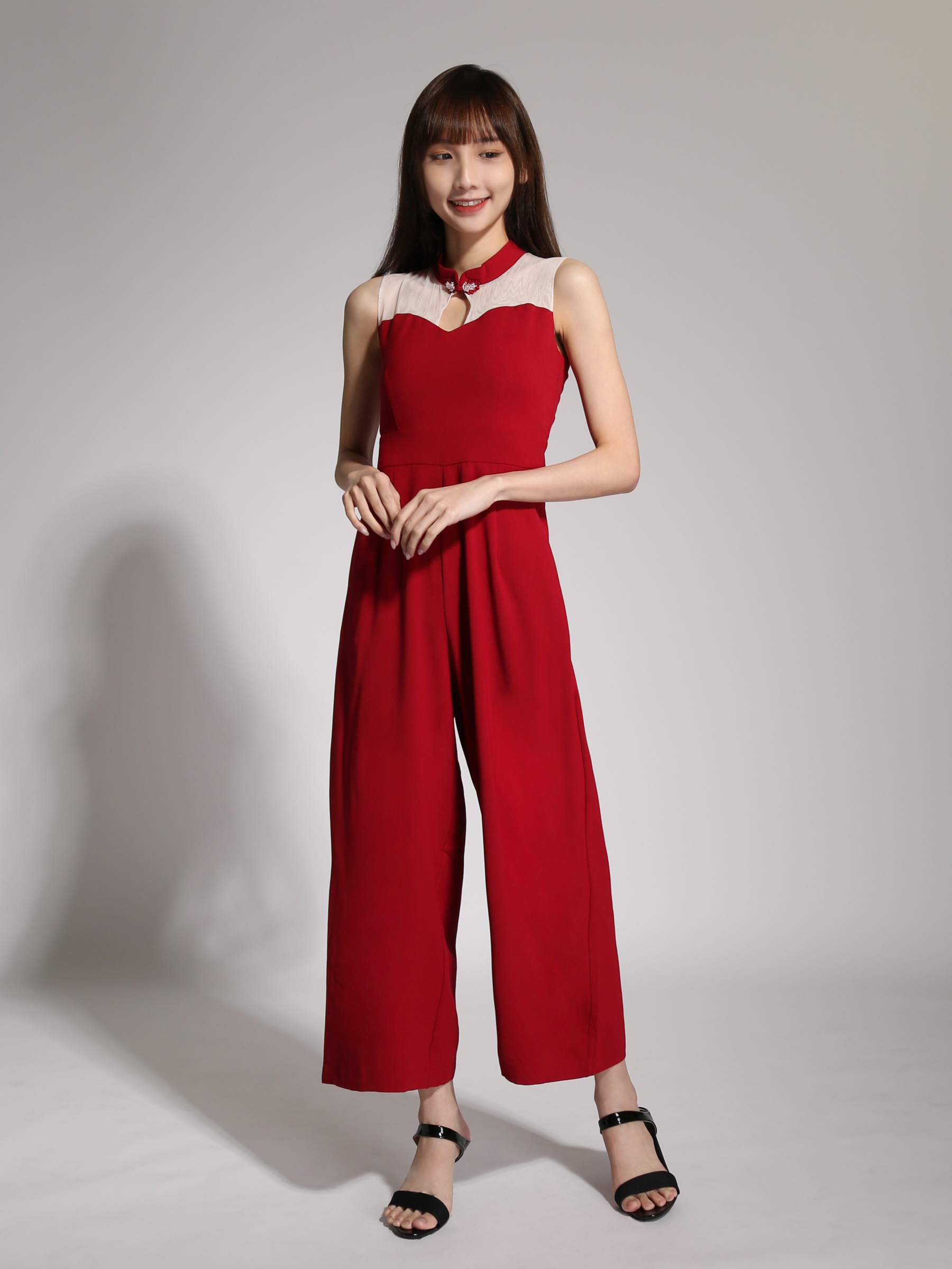 Sleeveless Chinese Button Jumpsuit Ac3 10