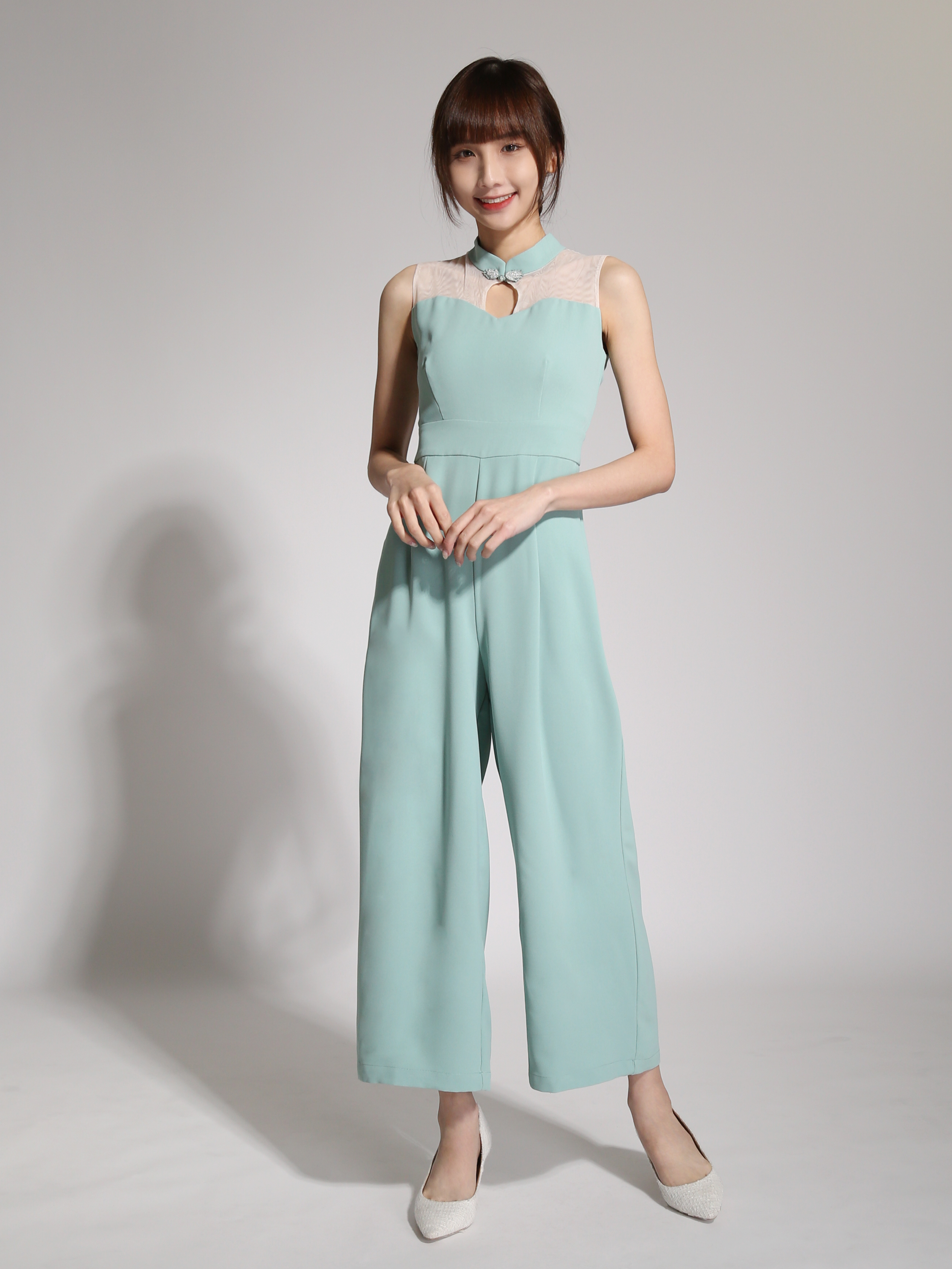 Sleeveless Chinese Button Jumpsuit Ac3 10