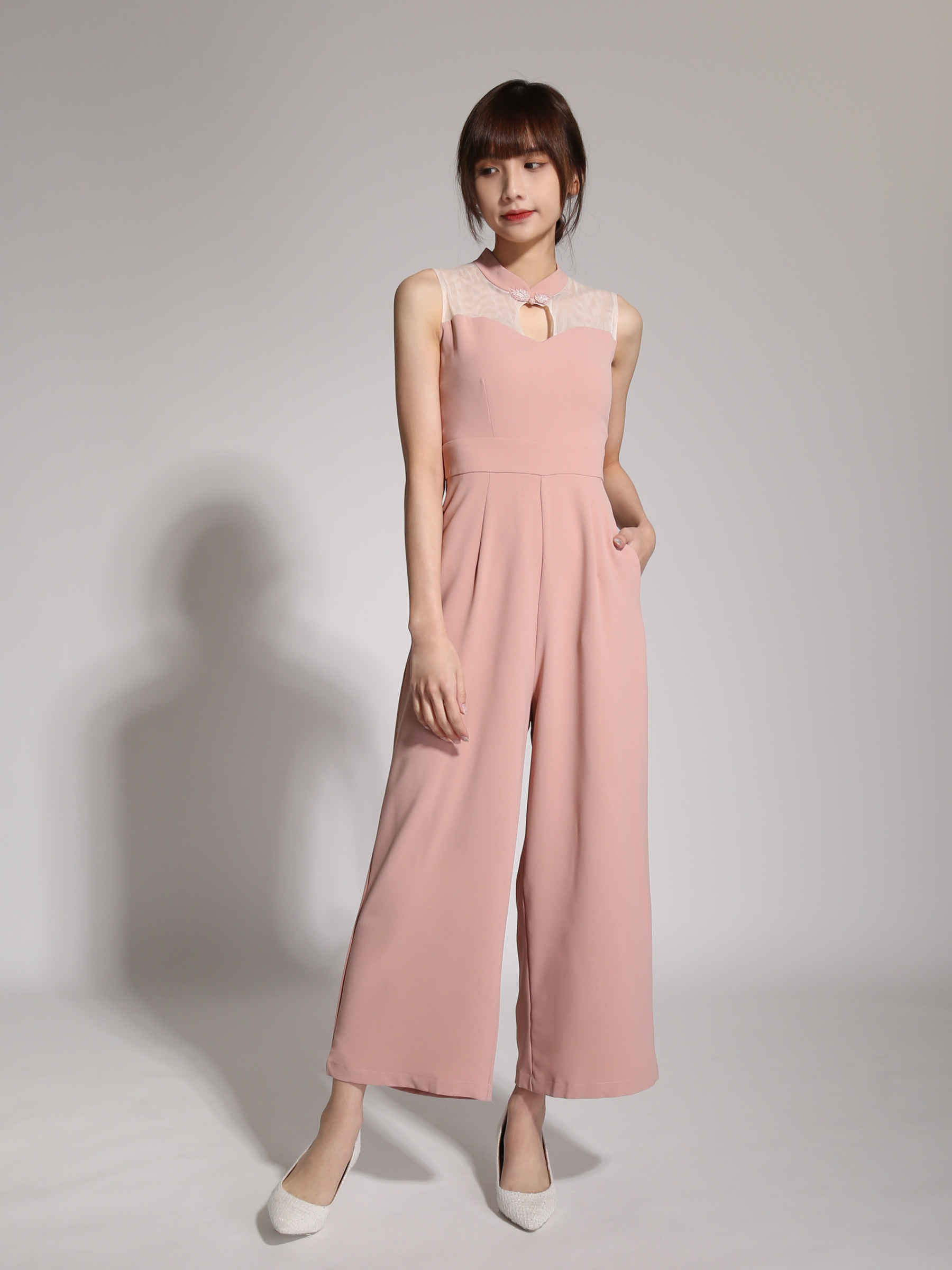 Sleeveless Chinese Button Jumpsuit Ac3 10