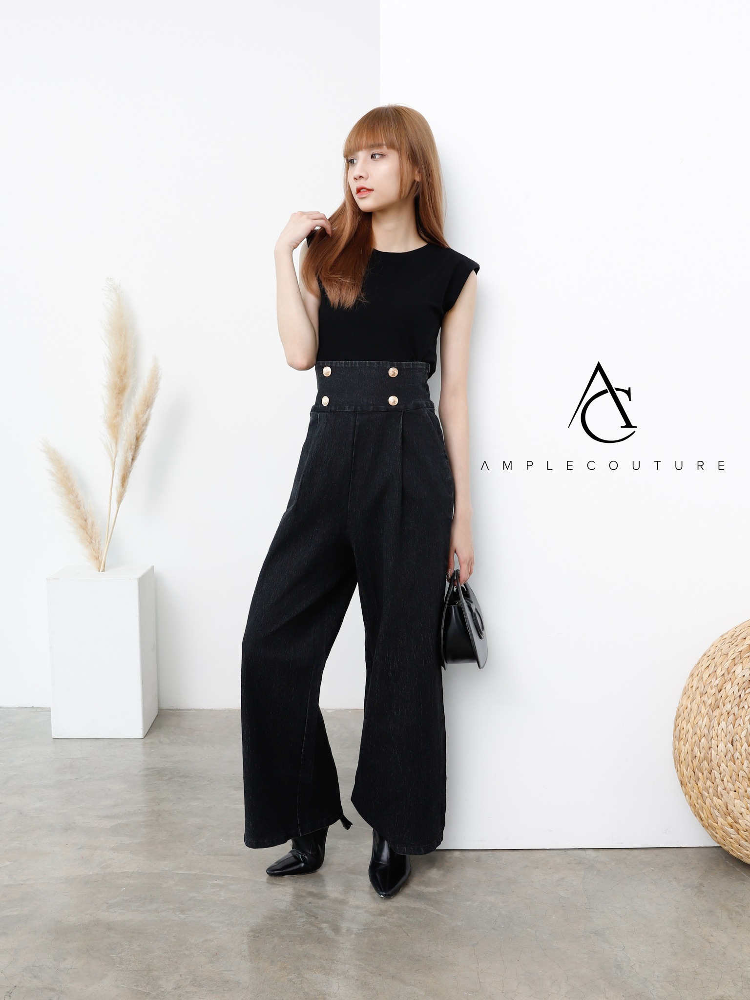 High Waist Denim Long Pants 21752