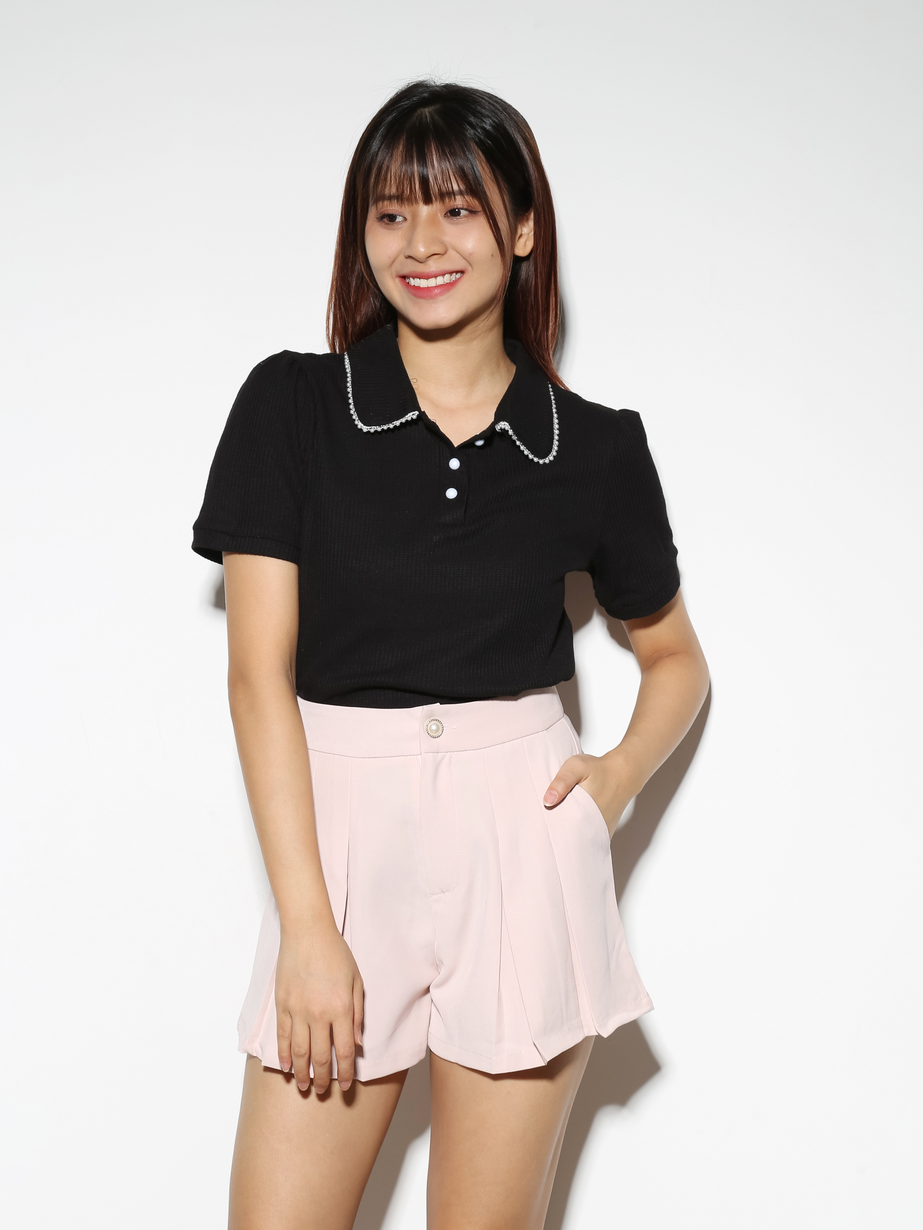 High Waist Pleated Short Pants 28997