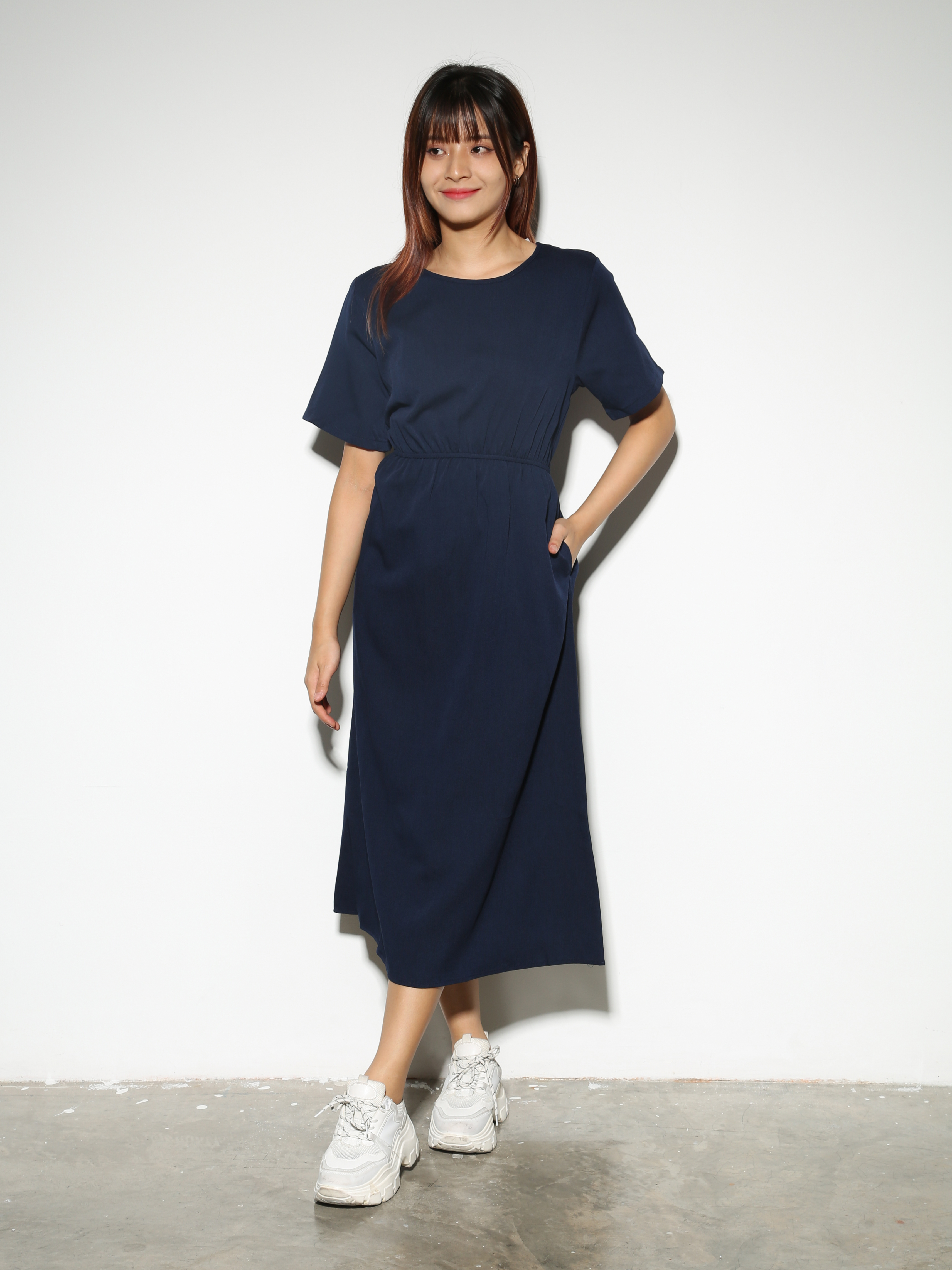 Waist Drawstring Casual Wear Dress 28327