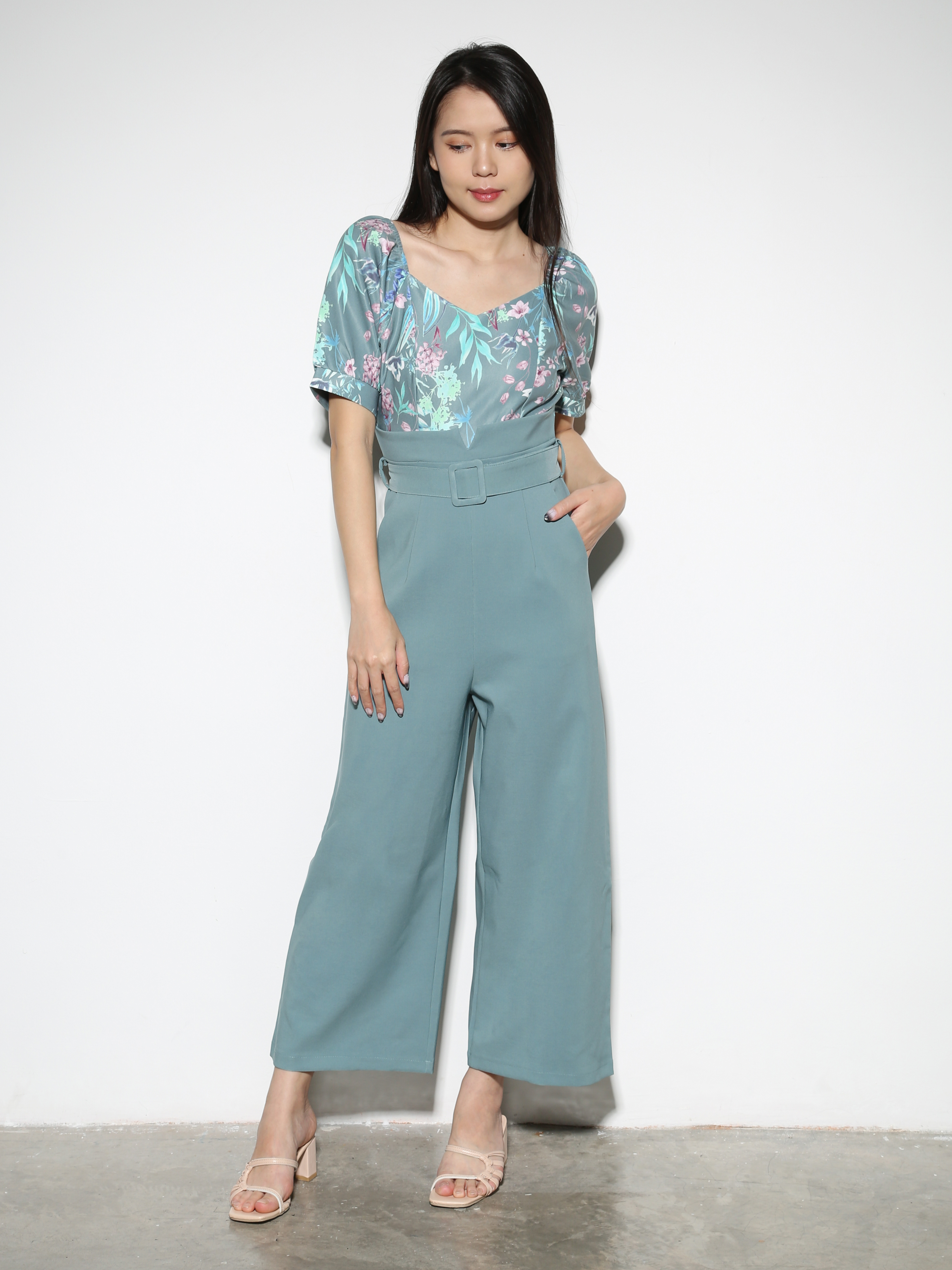 Floral With Belt Jumpsuit 28927