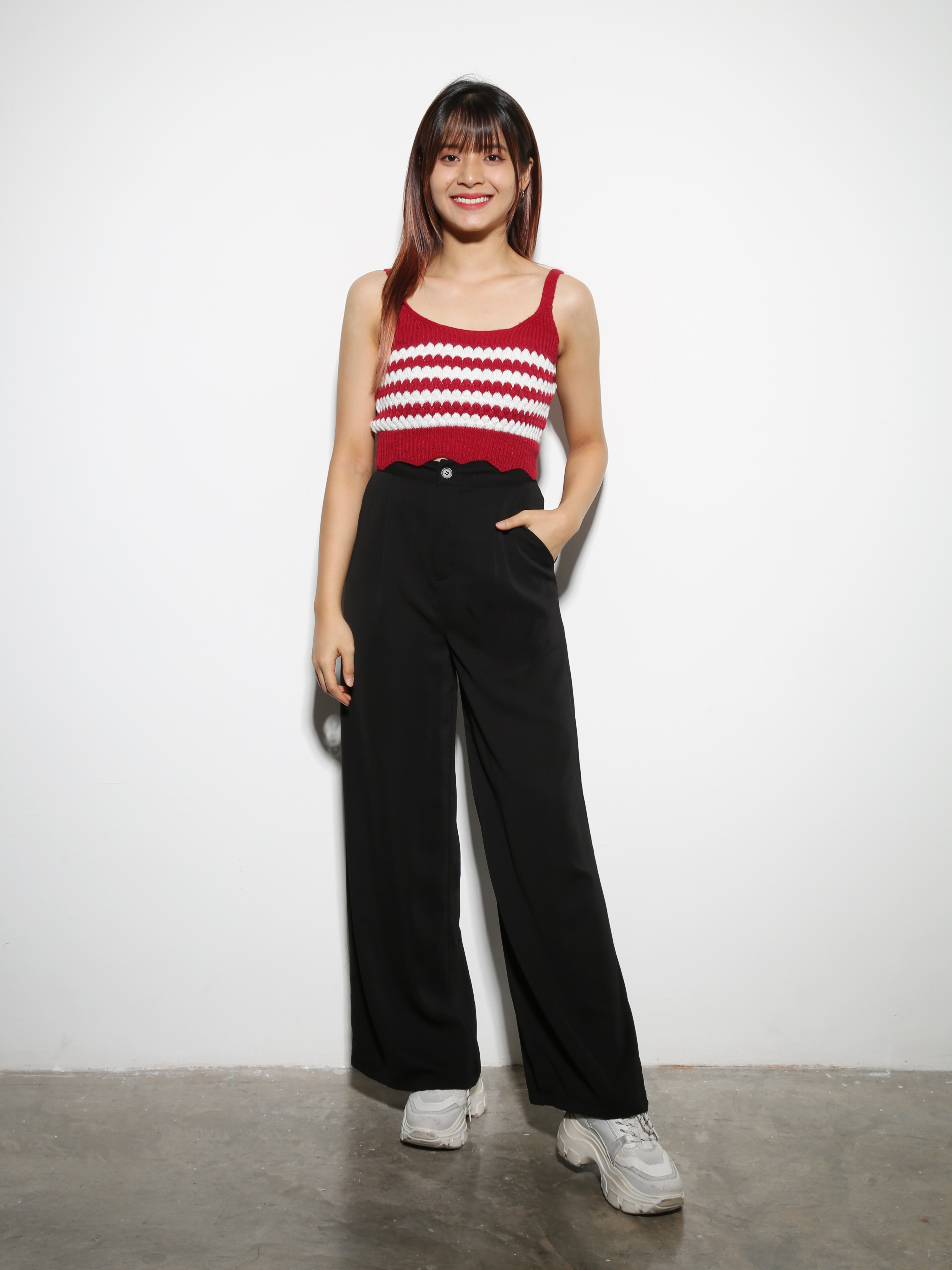Knitted Stripe Sleeveless Top 27338