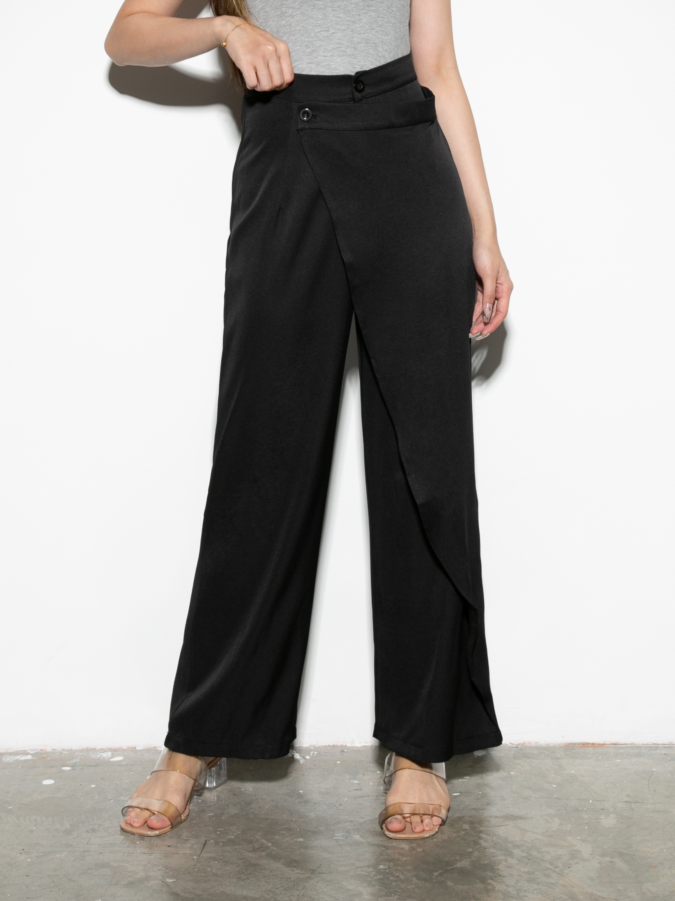 High Waist Wrap Long Pants 28230