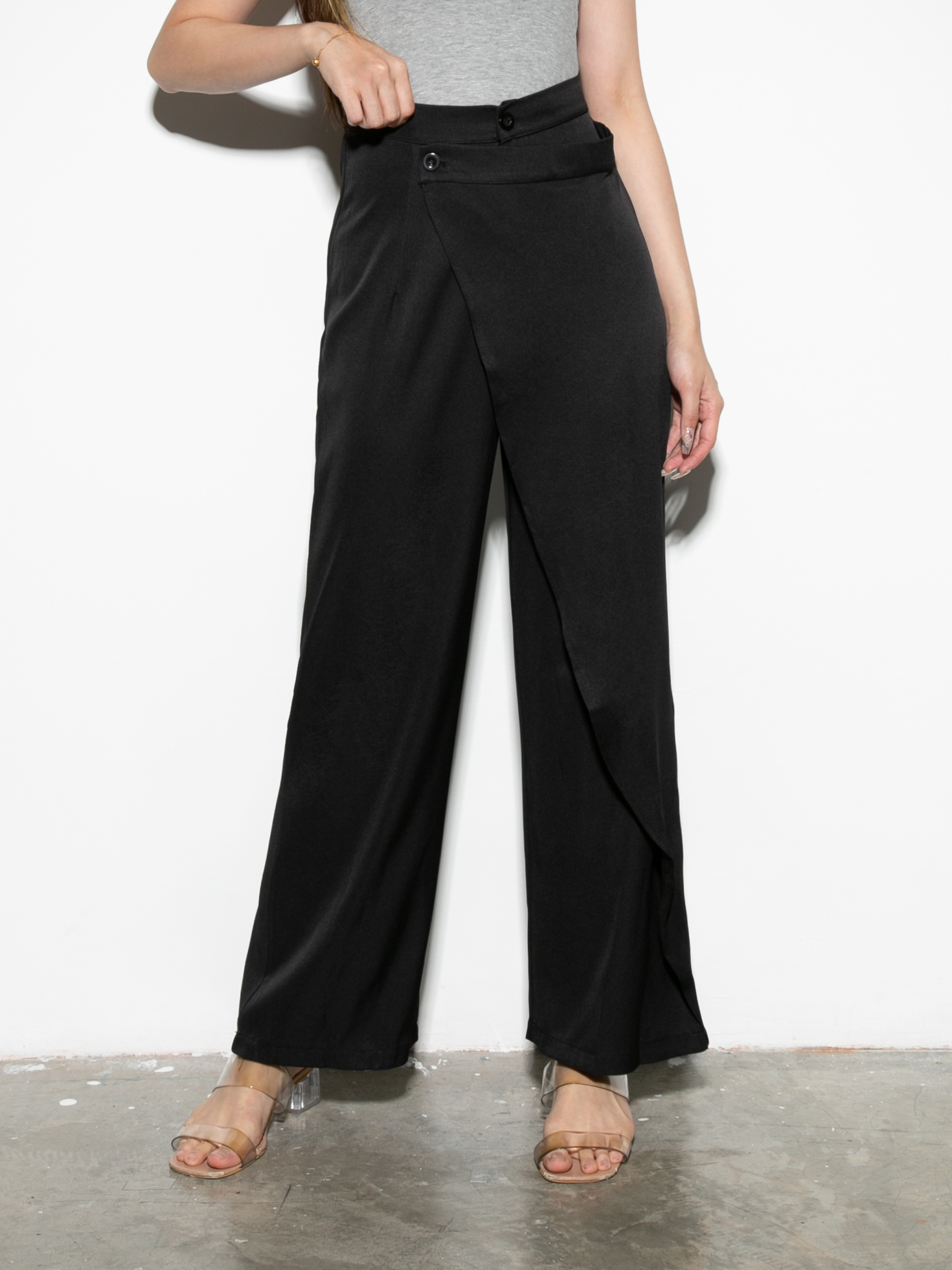 High Waist Wrap Long Pants 28230