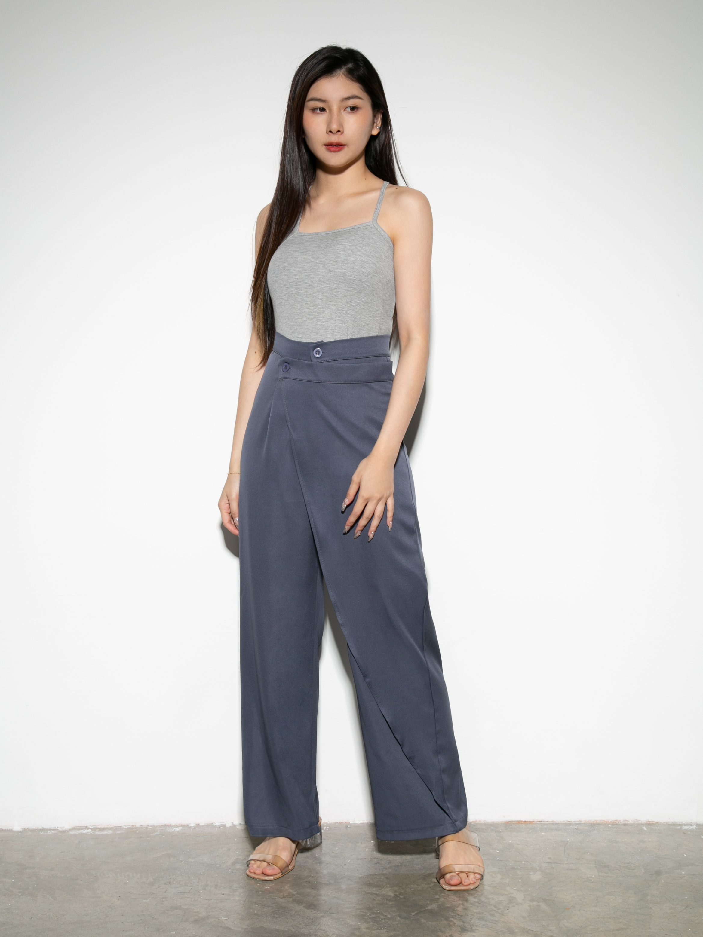High Waist Wrap Long Pants 28230