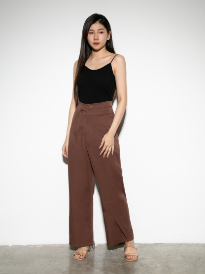 High Waist Wrap Long Pants 28230