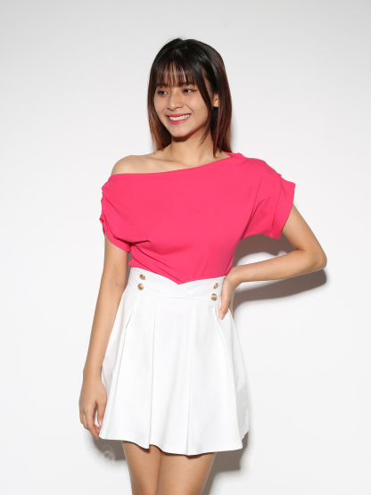 Back Zip Pleated Skirt Pant 28861 (SPO)