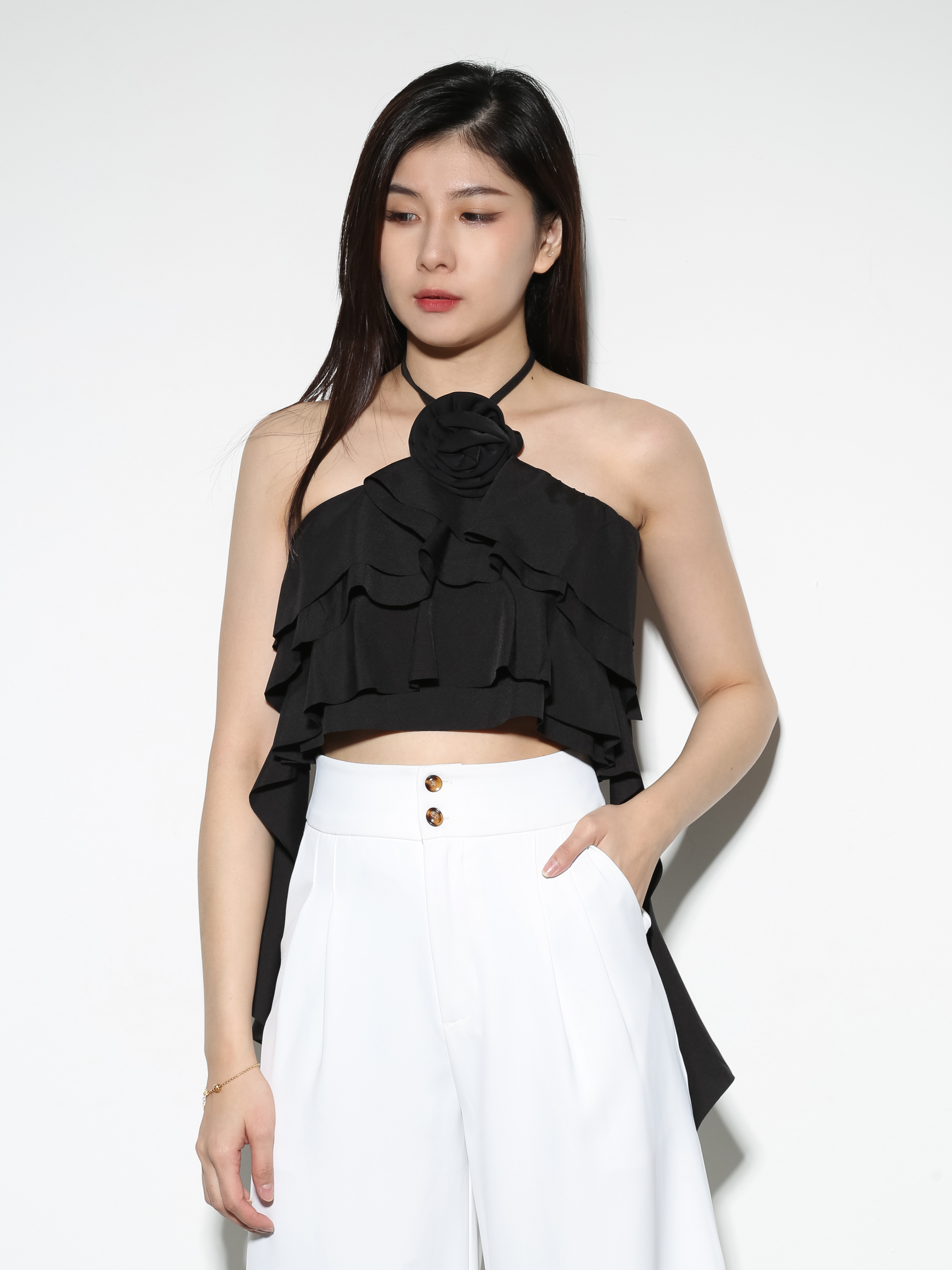 Layered Front Decorative Flower Top 29174