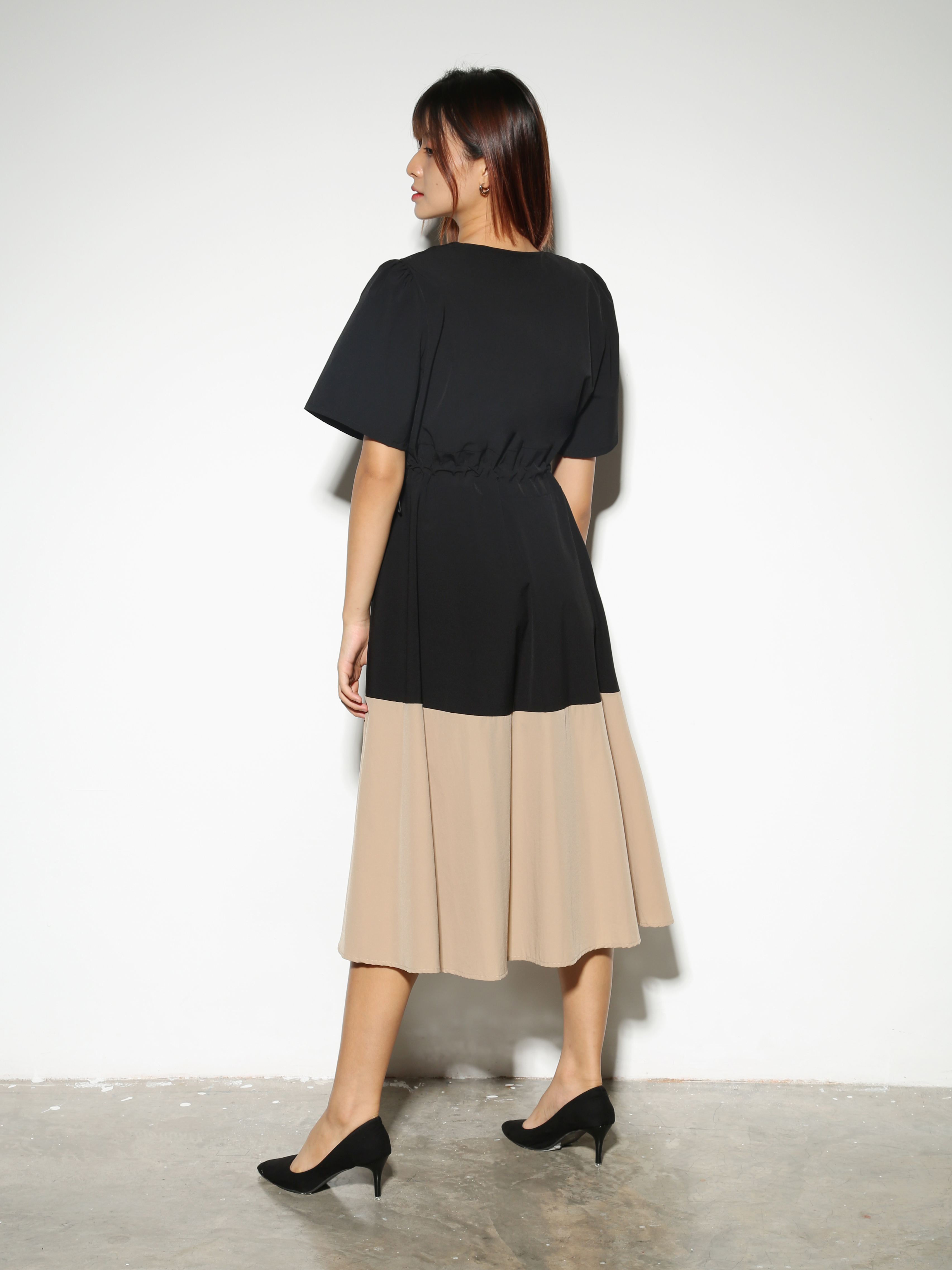 Two Tone Front Zip Dress 28328