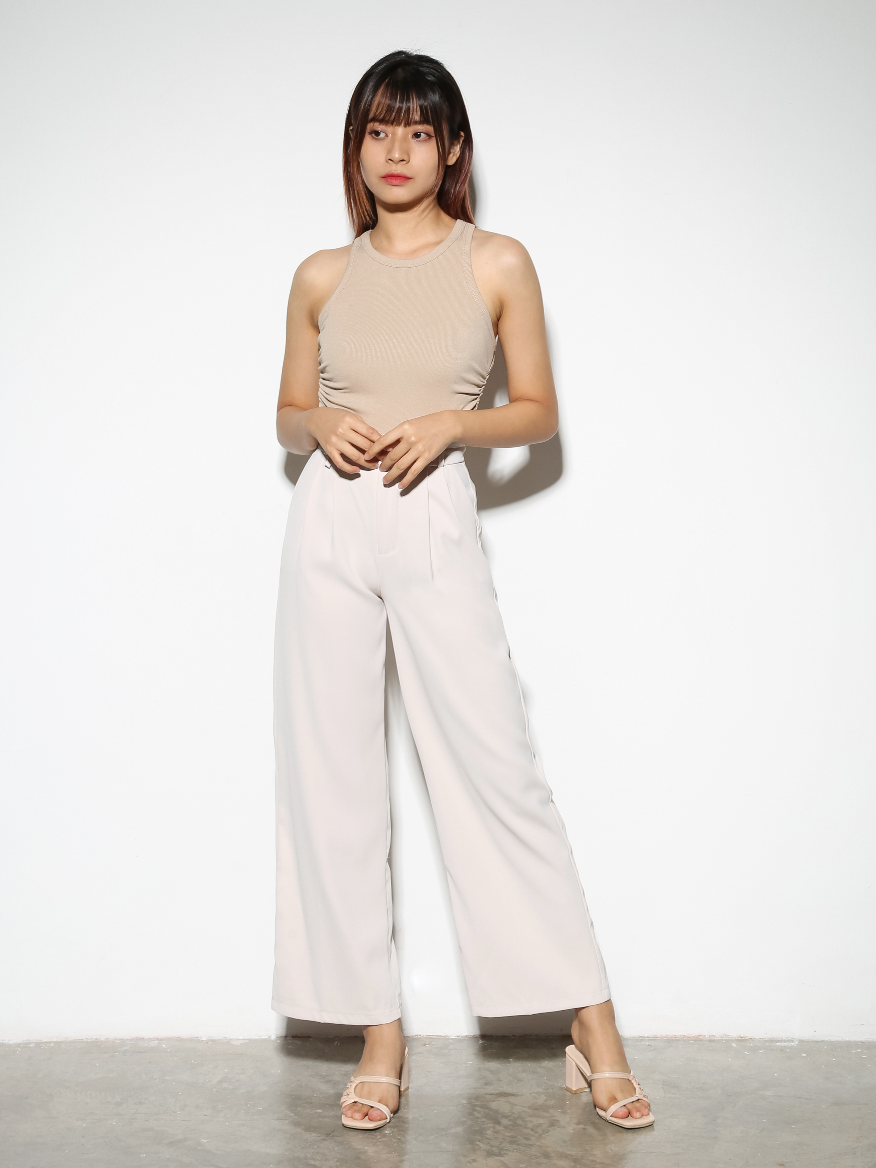 Front Button Pleated Long Pant 29050