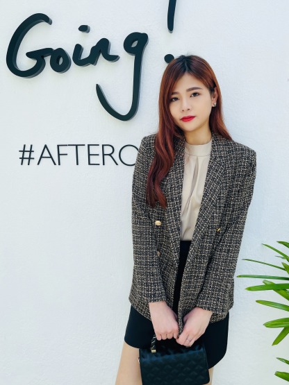 Chanel Style Collar With Gold Button Outerwear 22247