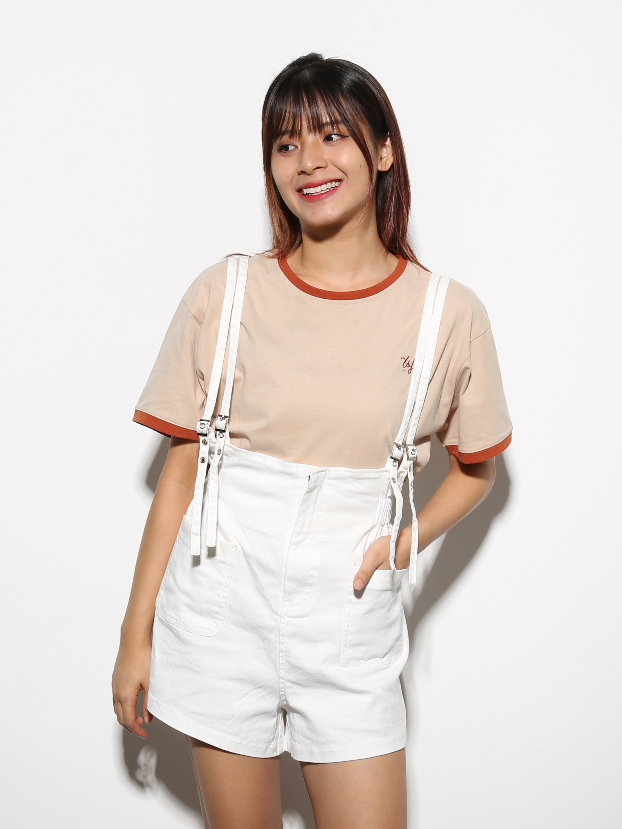 High Waist Front Pocket With Strap Short Pants 27097