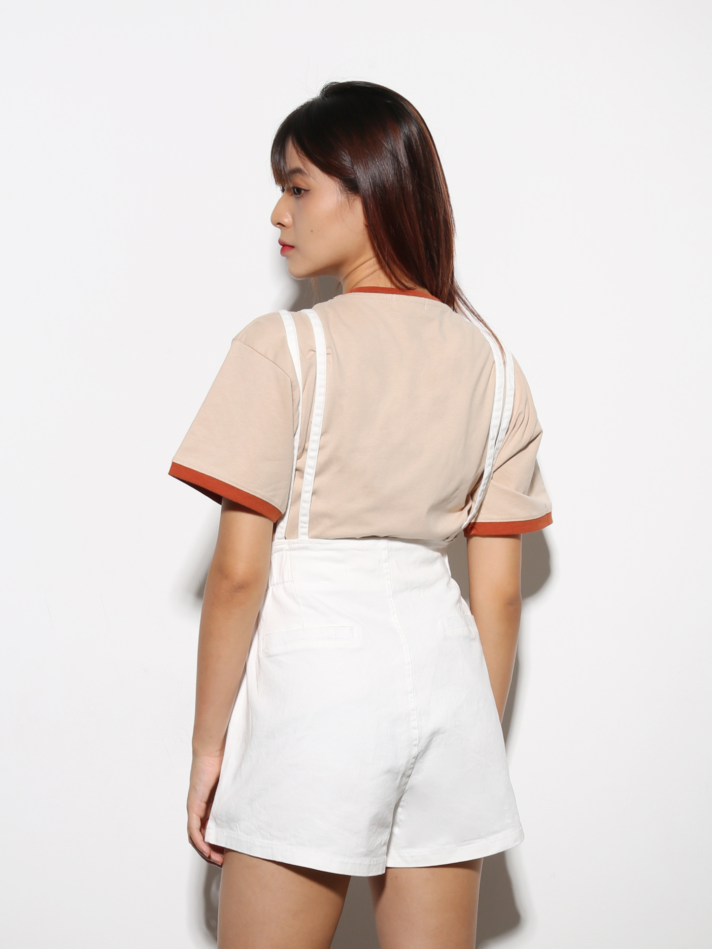 High Waist Front Pocket With Strap Short Pants 27097