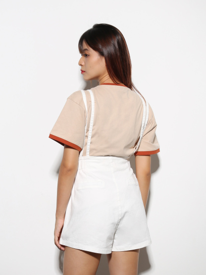 High Waist Front Pocket With Strap Short Pants 27097