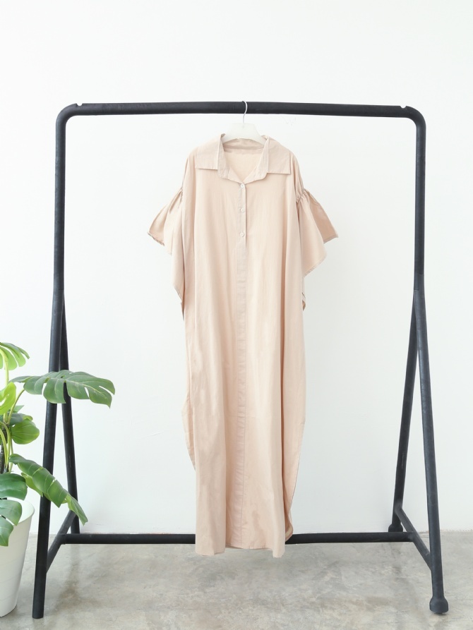 Butterfly Sleeve With Front Button Dress 15077