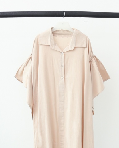 Butterfly Sleeve With Front Button Dress 15077