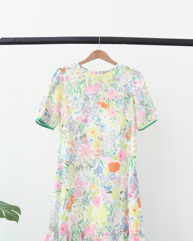 Colourful Printed Flower Dress 14980