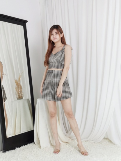 High Waist Houndstooth Short Pant 24559