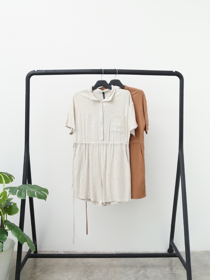 Linen Front Button Jumpsuit 14905