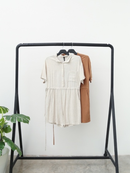 Linen Front Button Jumpsuit 14905