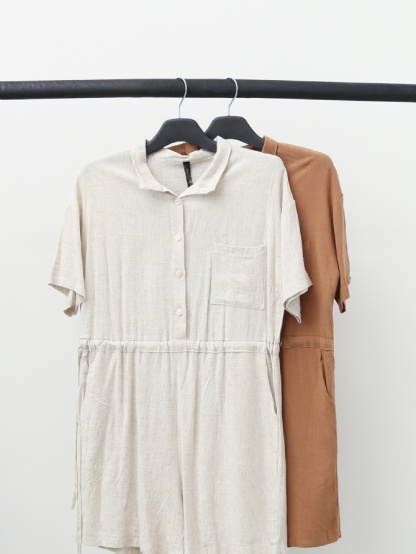 Linen Front Button Jumpsuit 14905