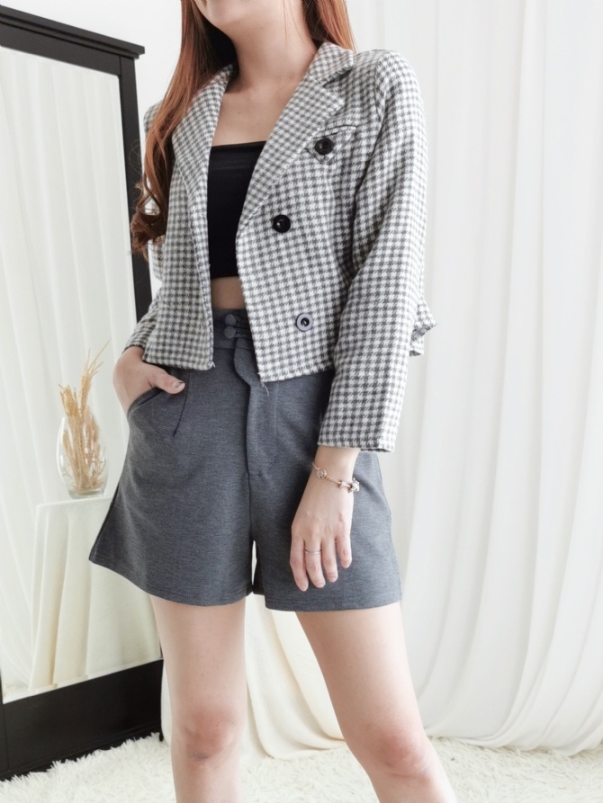 Houndstooth Front Button Coat 24556