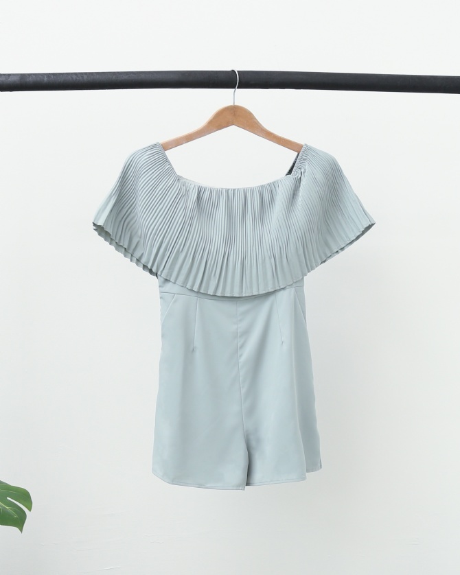 Off Shoulder Pleated Jumpsuit 16654