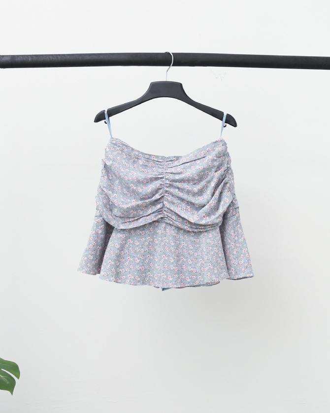 Floral Pleated Short Skirt 17137