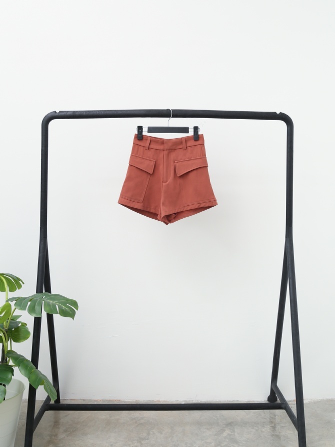 High Waist Front Pocket Short Pants 17159