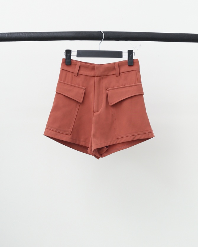 High Waist Front Pocket Short Pants 17159