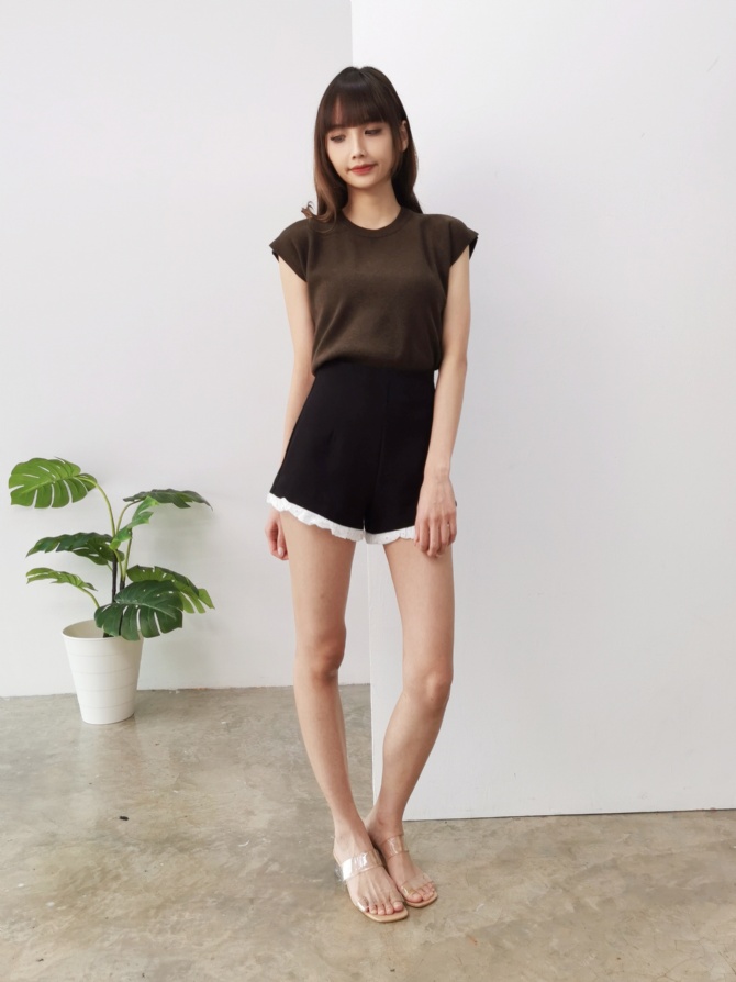 High Waist With Lace Short Pants 24602