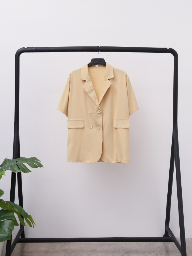 Collar Short Sleeve Outerwear 16660