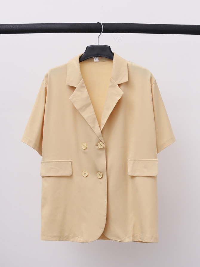 Collar Short Sleeve Outerwear 16660