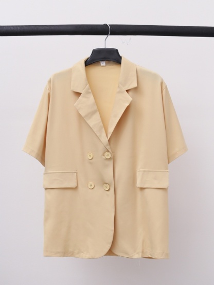 Collar Short Sleeve Outerwear 16660