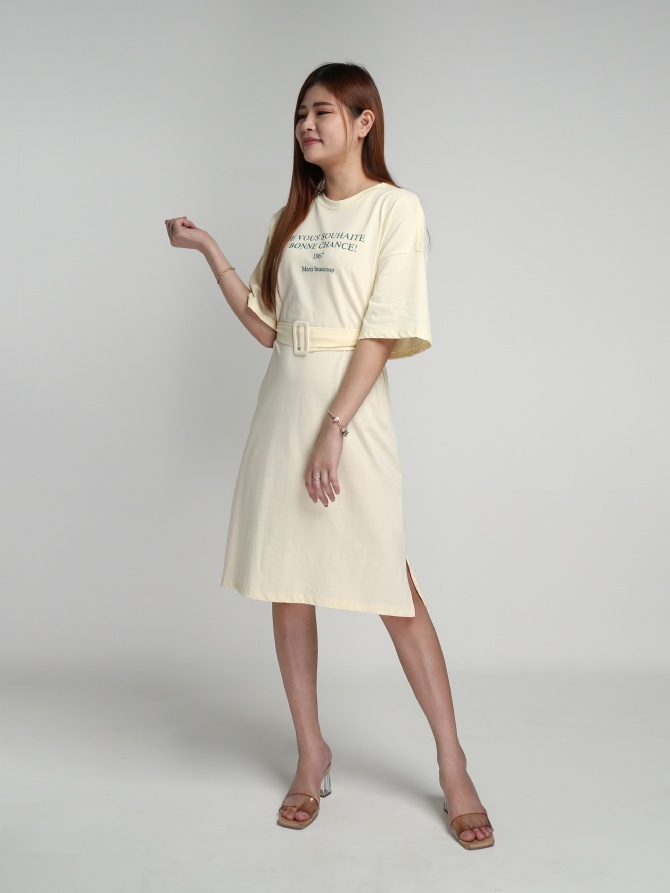 Wording With Belt Dress 15430
