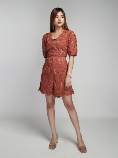 V Neck Weave Design Jumpsuit 15565