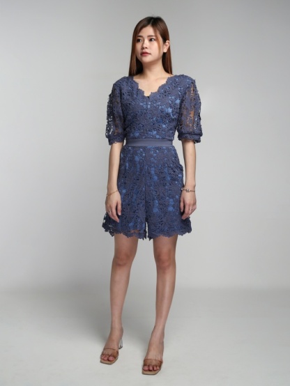 V Neck Weave Design Jumpsuit 15565