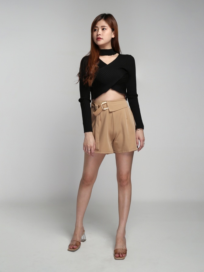 Knitted Cross With Decorative Neck Collar Top 19995