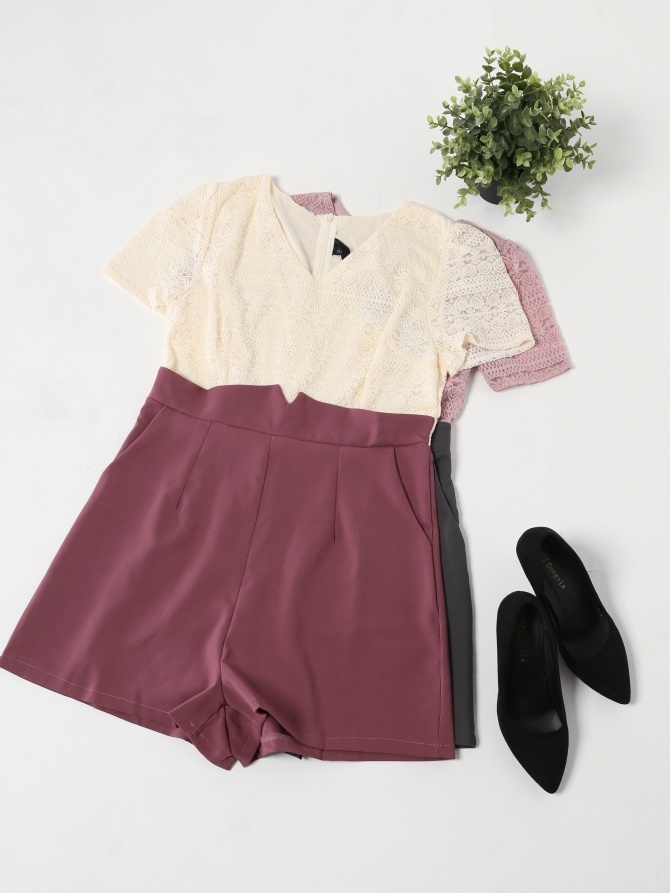 Two Tone Lace Jumpsuit 15514
