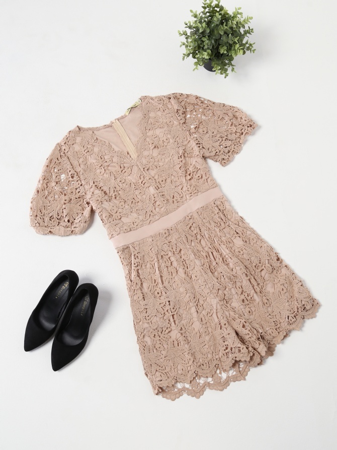 V Neck Weave Design Jumpsuit 15565