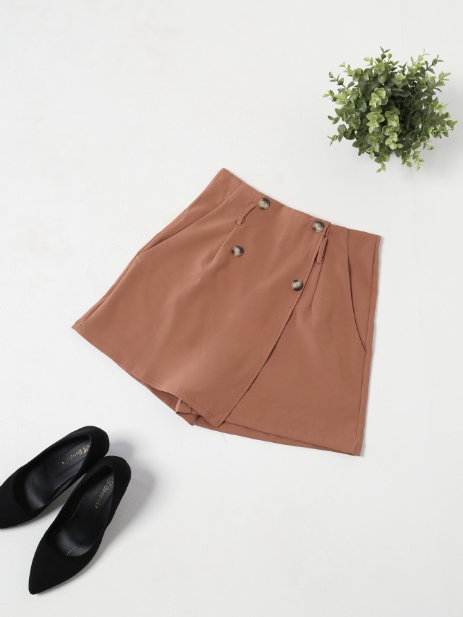 High Waist Front Button With Belt Skirt 15585